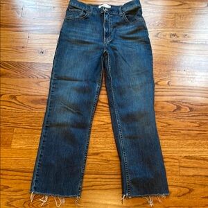 Abercrombie & Fitch High Rise Straight Leg Cropped Women Jeans - Dark Blue Wash